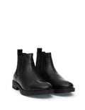 Black 100% Leather Rubber Sole Chelsea Boots