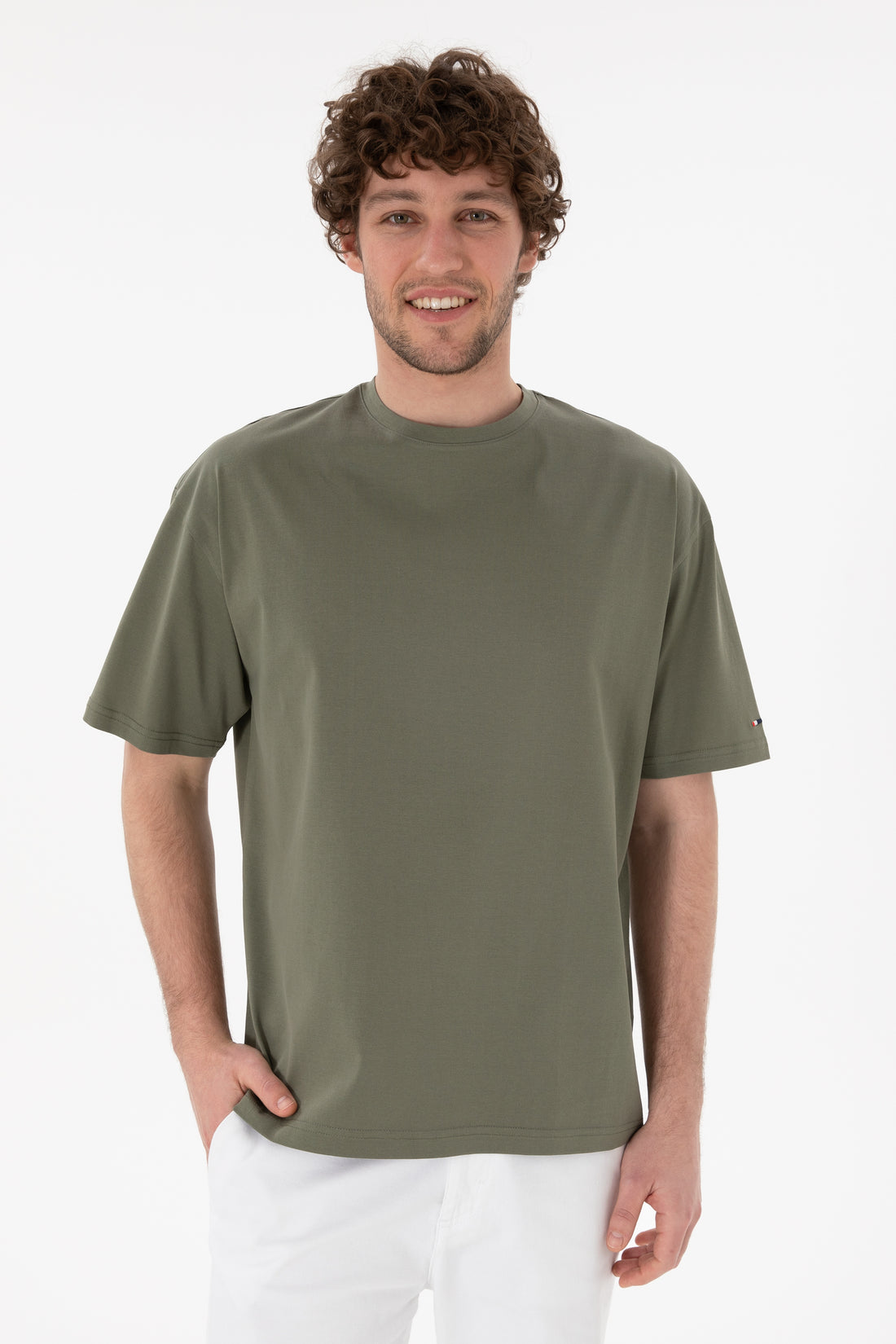 Men's Comfort Fit Crew Neck Mink Mercerized Basic T-Shirt
