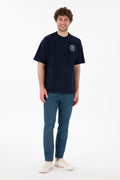 Men's Oversize Fit Crew Neck Navy T-Shirt