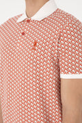 Men's Regular Fit Polo Neck Powder Printed T-Shirt