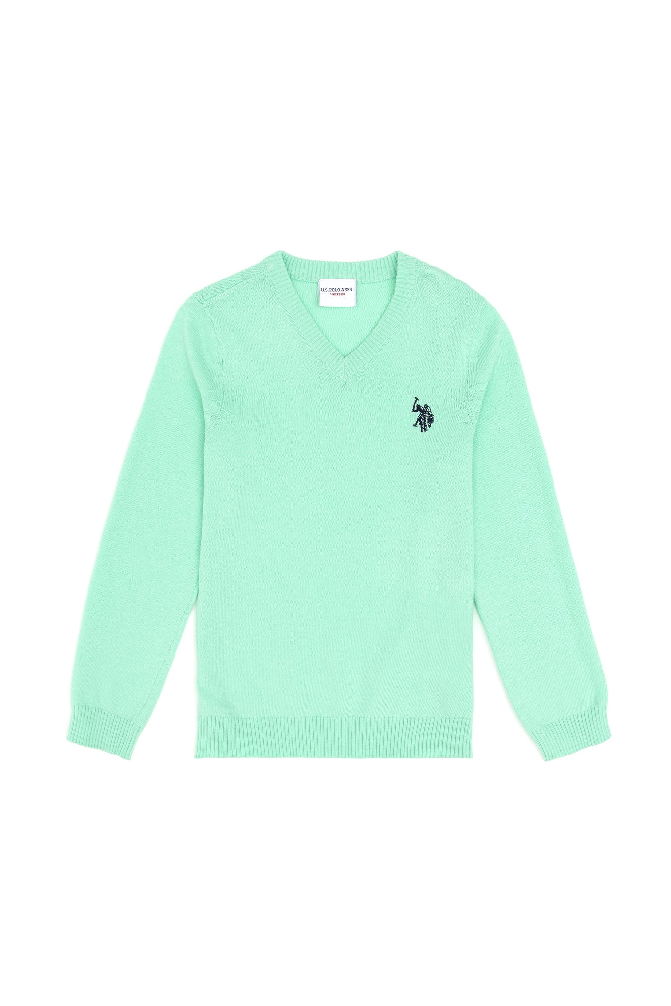Boys' Mint Basic V Neck Sweater