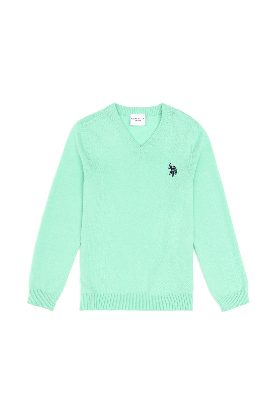 Boys' Mint Basic V Neck Sweater