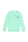 Boys' Mint Basic V Neck Sweater
