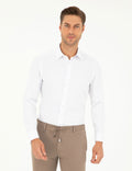 White Slim Fit Chunky Long Sleeve Shirt