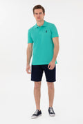 Men's Slim Fit Polo Neck Mint Basic T-Shirt