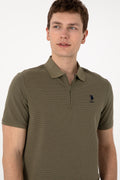 Men's Regular Fit Zippered Mink Textured T-Shirt