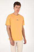 Men's Comfort Fit Crew Neck Orange T-Shirt