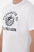 Men's Regular Fit Crew Neck Printed White T-Shirt