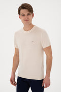 Men's Slim Fit Crew Neck Stone T-Shirt