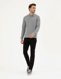 Grey Melange Slim Fit Basic Sweatshirt