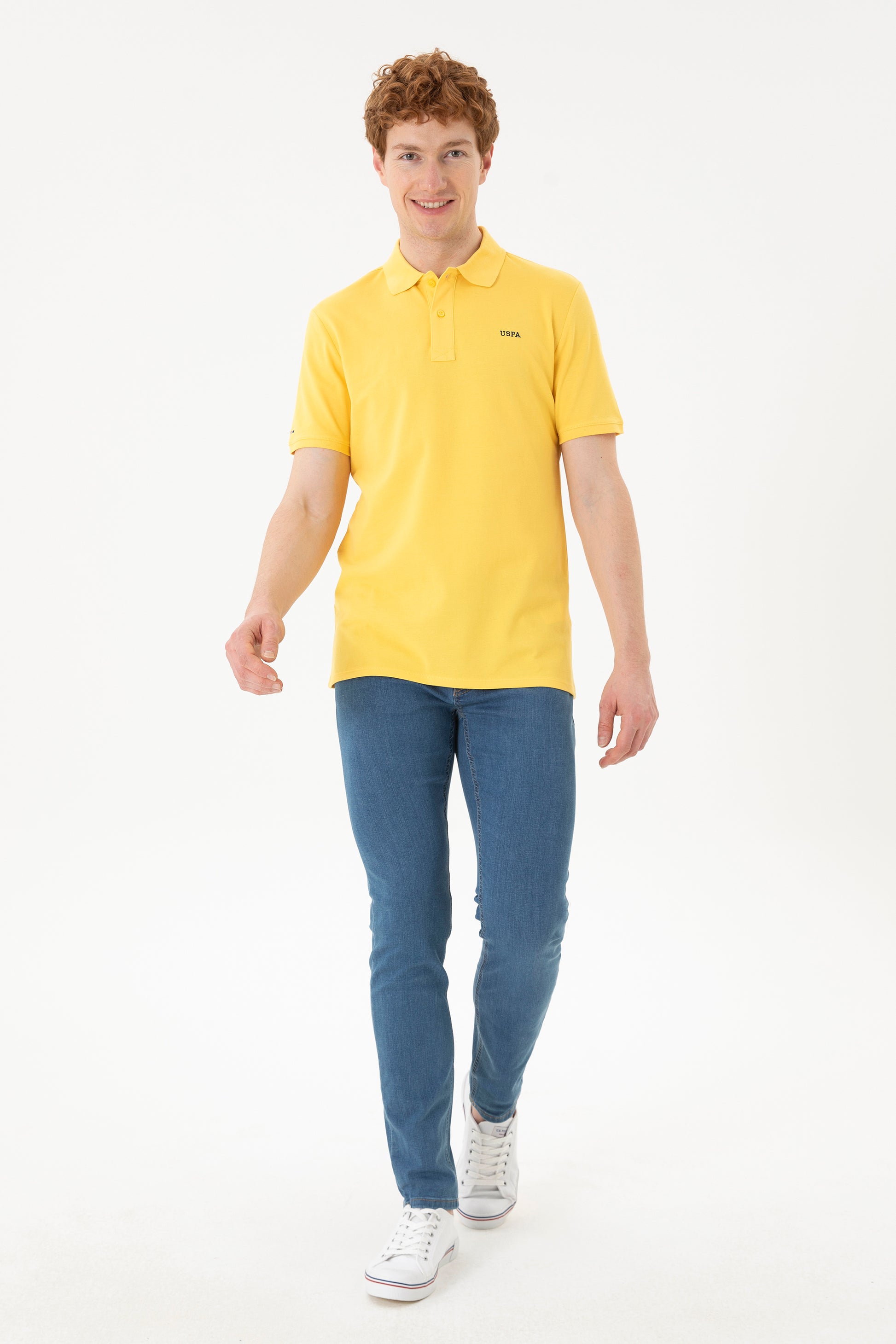 Men's Yellow Basic T-Shirt