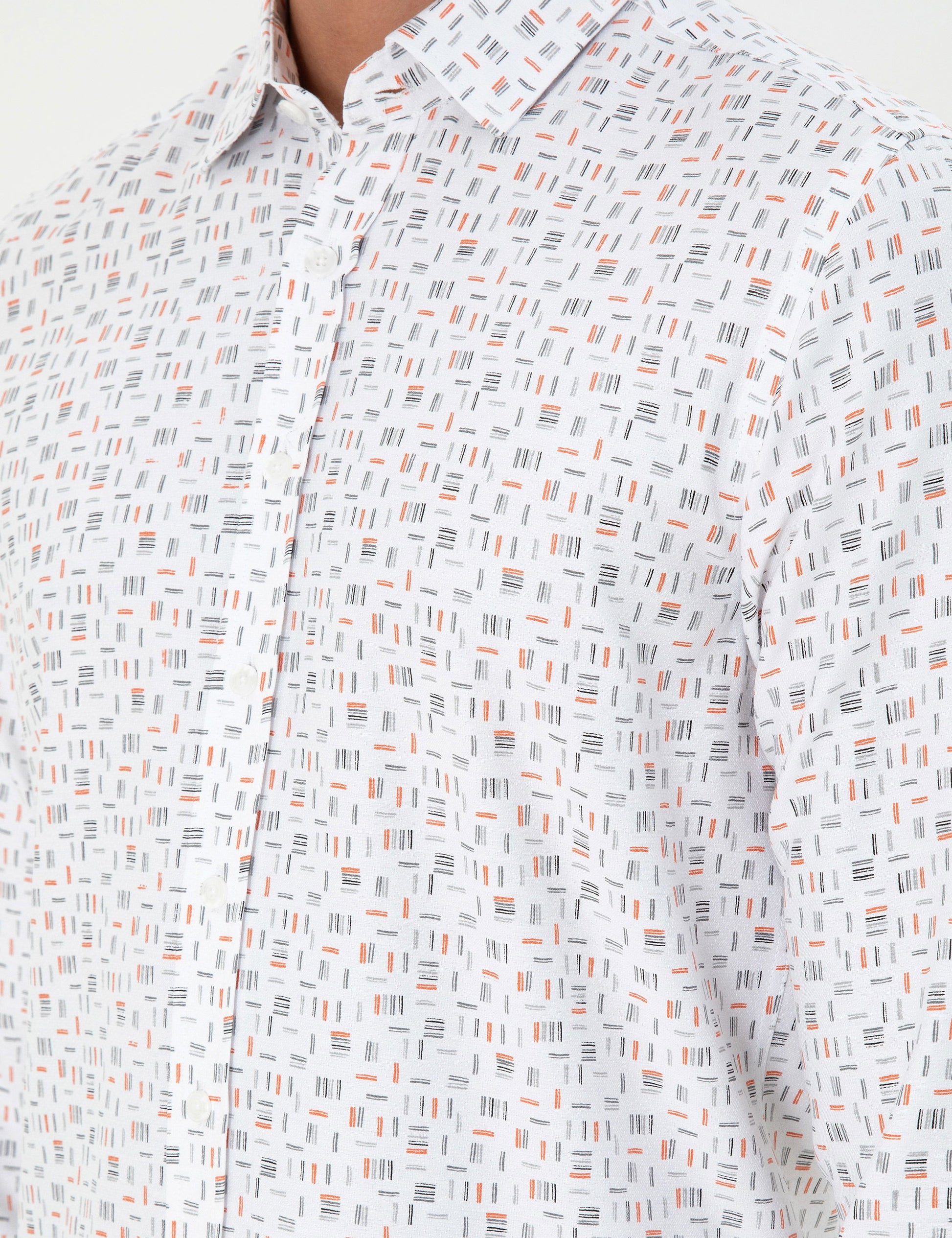 Orange Slim Fit Long Sleeve Shirt