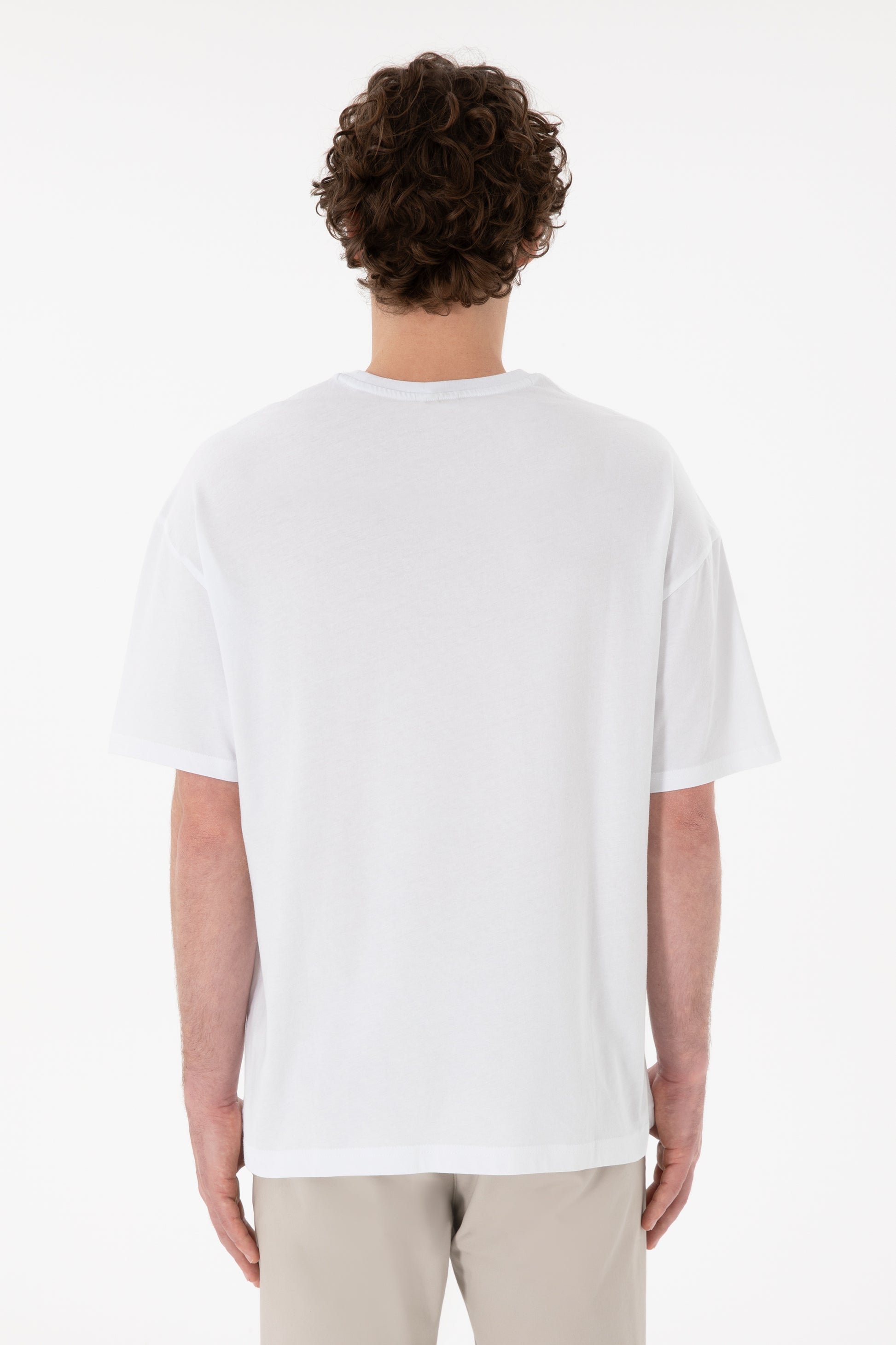 Men's Oversize Fit Crew Neck White T-Shirt