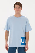 Men's Comfort Fit Crew Neck Light Blue T-Shirt
