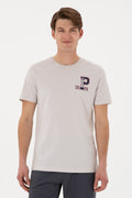 Men's Regular Fit Crew Neck Light Grey T-Shirt