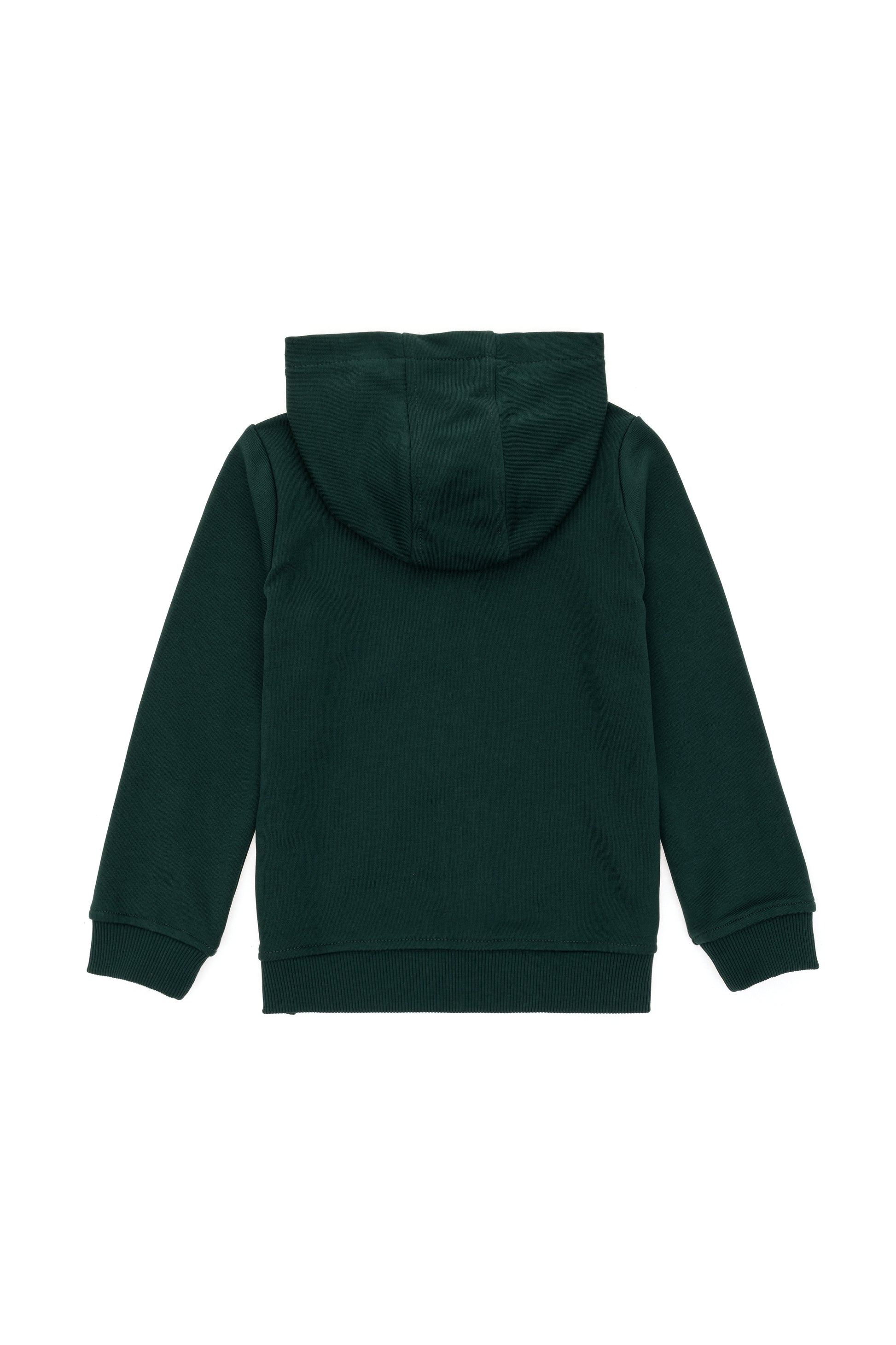 Boy's Dark Green Basic Hooded Sweatshirt