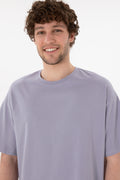 Men's Oversize Fit Crew Neck Grey T-Shirt