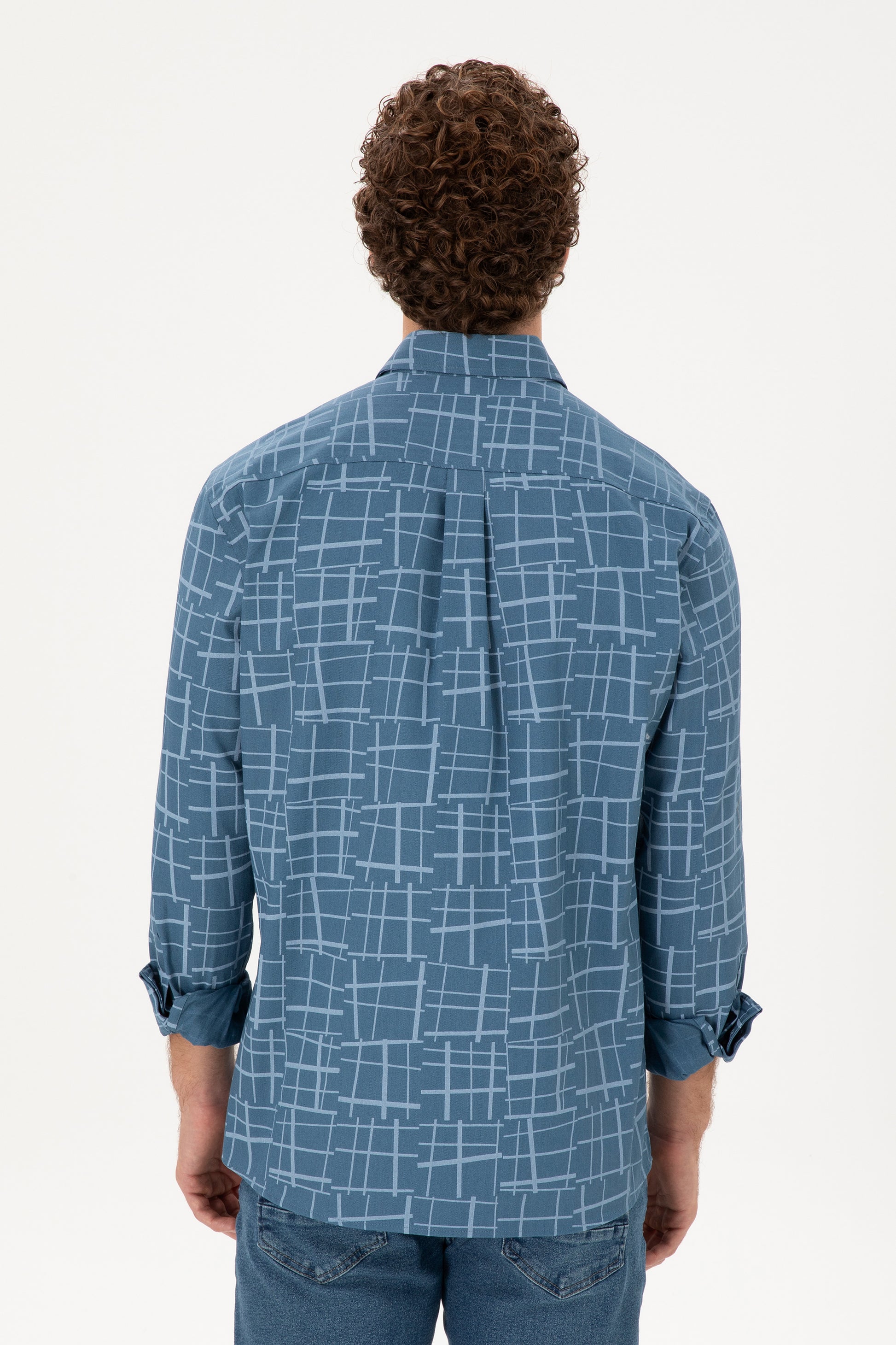 Men's Light Blue Long Sleeve Shirt