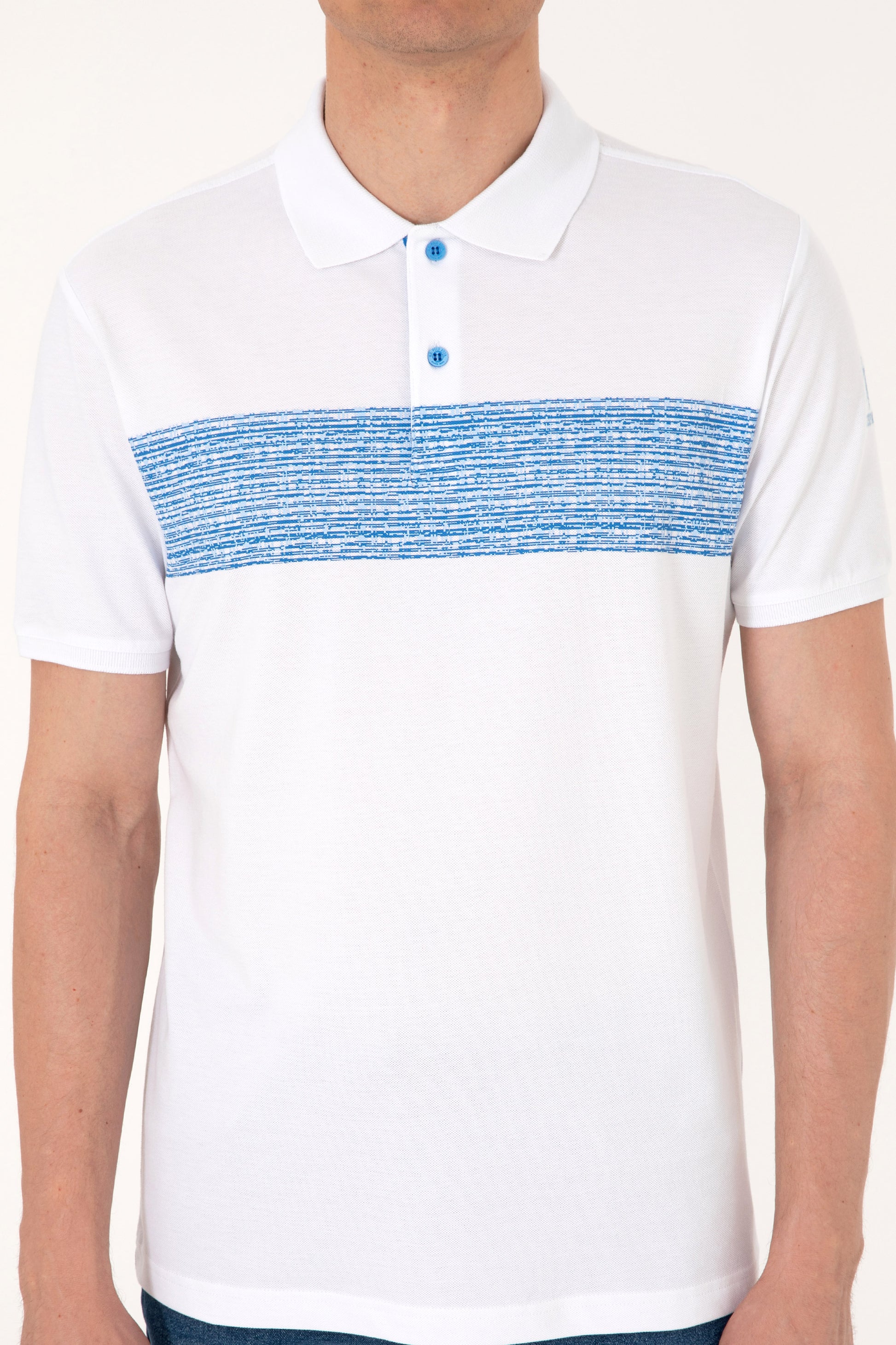Men's Regular Fit Polo Neck White T-Shirt
