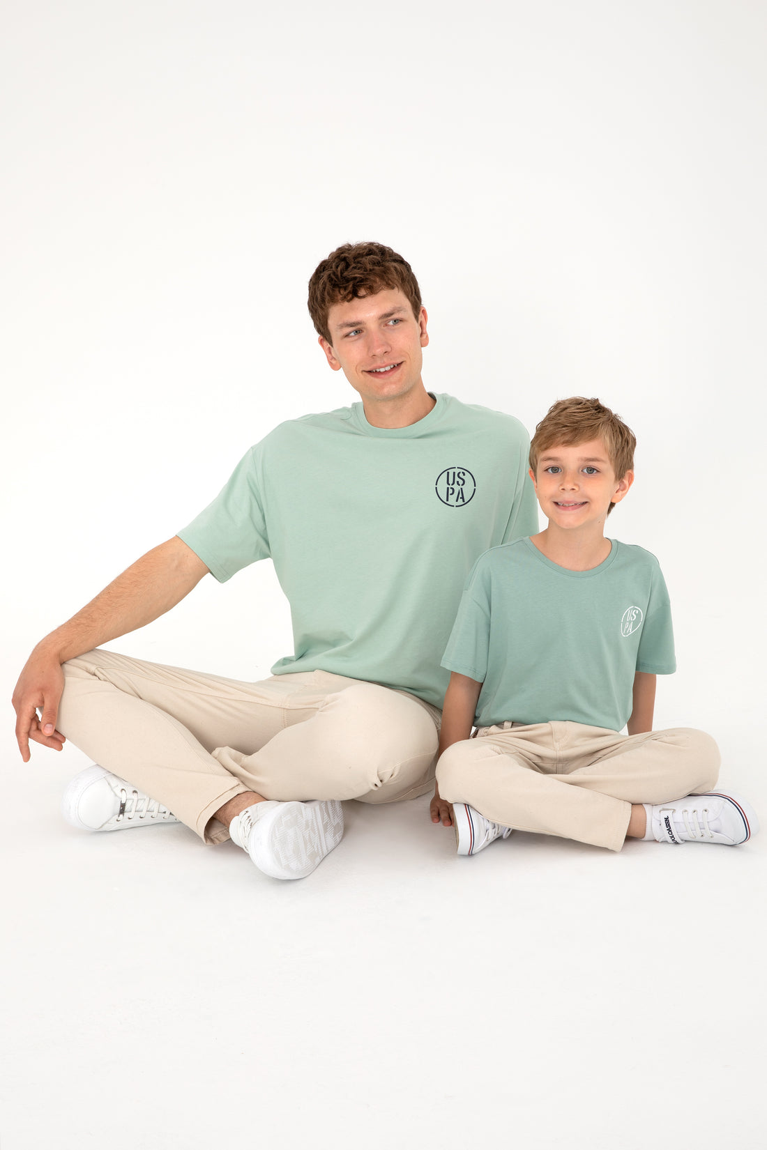 Men's Oversize Fit Crew Neck Water Green T-shirt
