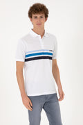 Men's Regular Fit Polo Neck White T-Shirt