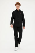 Men's Black Long Sleeve Basic Shirt