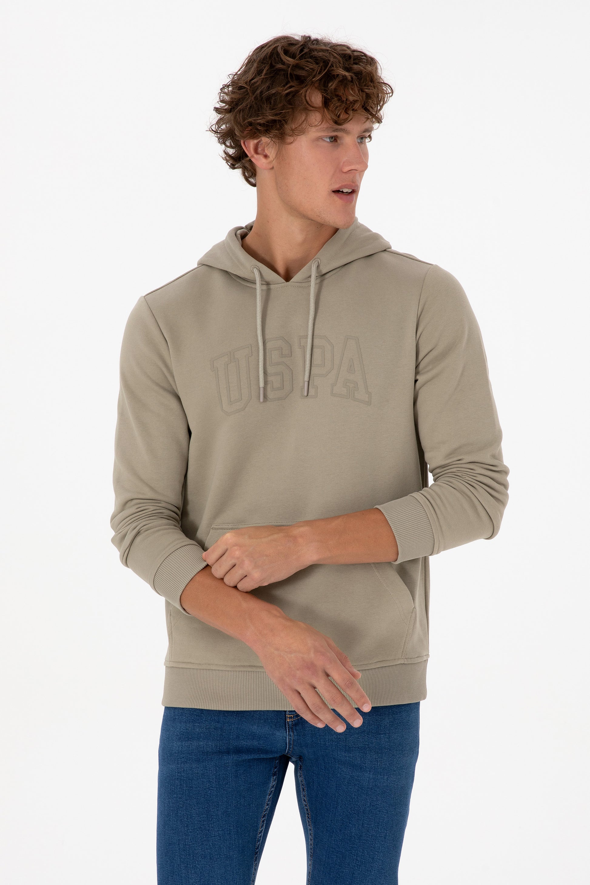 Men's Light Khaki Basic Sweatshirt