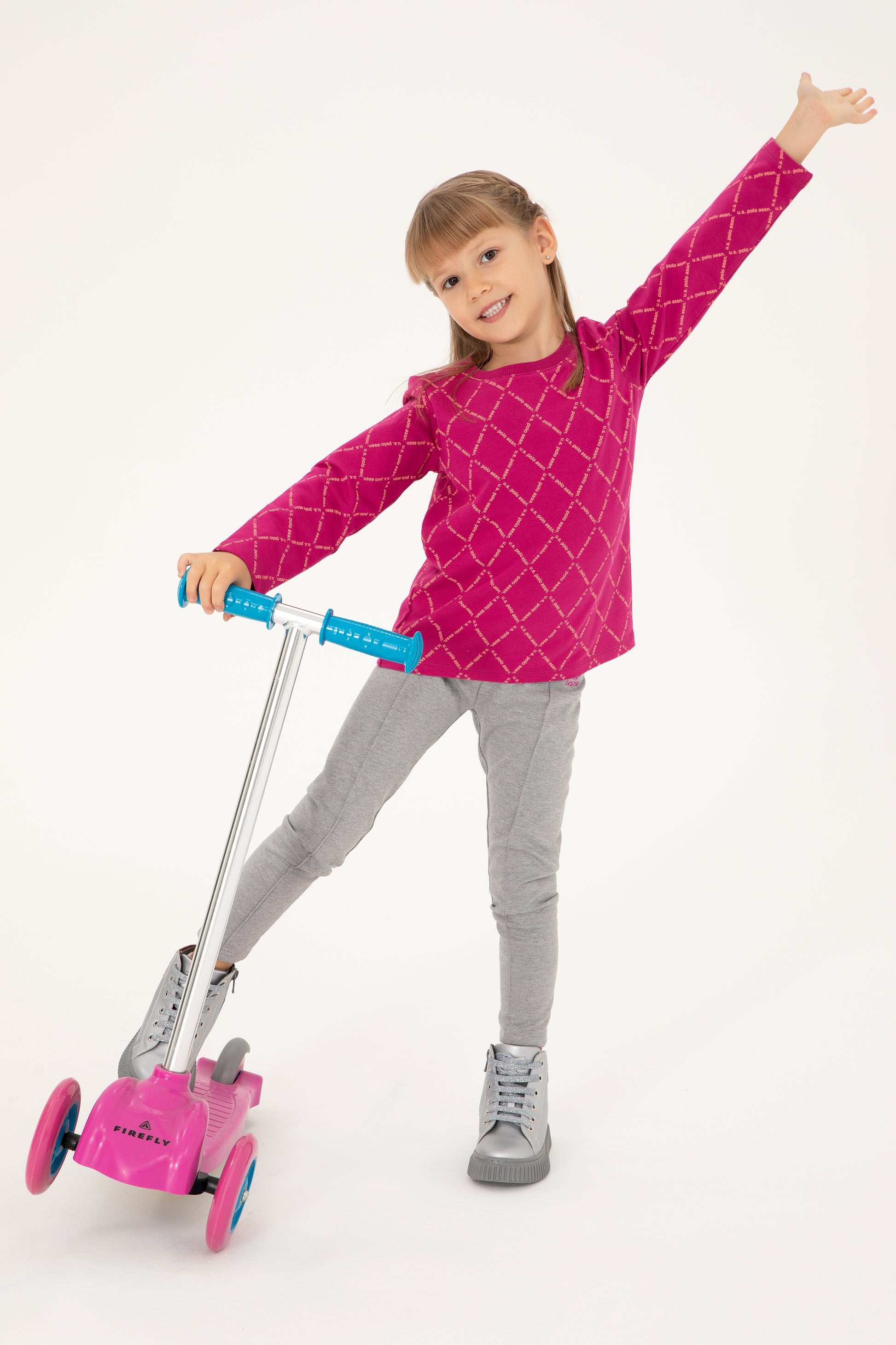Girls' Grey Melange Leggings