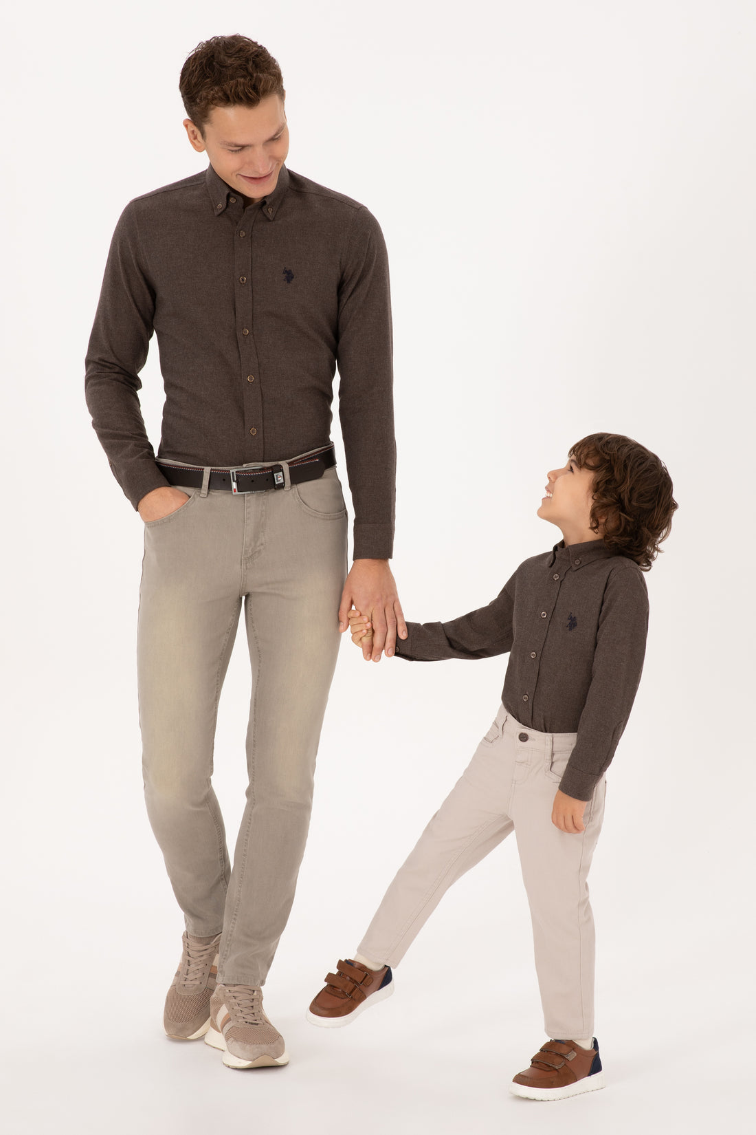 Men's Brown Long Sleeve Basic Shirt