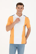 Men's Orange Polo Neck T-Shirt