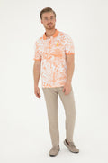 Men's Regular Fit Polo Neck Salmon T-Shirt
