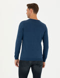 Indigo Melange Slim Fit Sweater