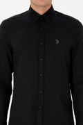 Men's Black Long Sleeve Basic Shirt