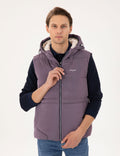 Purple Hooded Inflatable Warm Vest