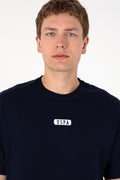 Men's Oversize Fit Crew Neck Navy T-Shirt