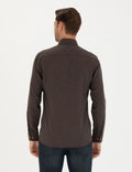 Brown Slim Fit Long Sleeve Shirt