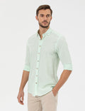 Green Slim Fit Long Sleeve Shirt