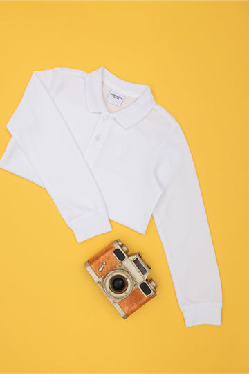 Boy Baby White Basic Sweatshirt