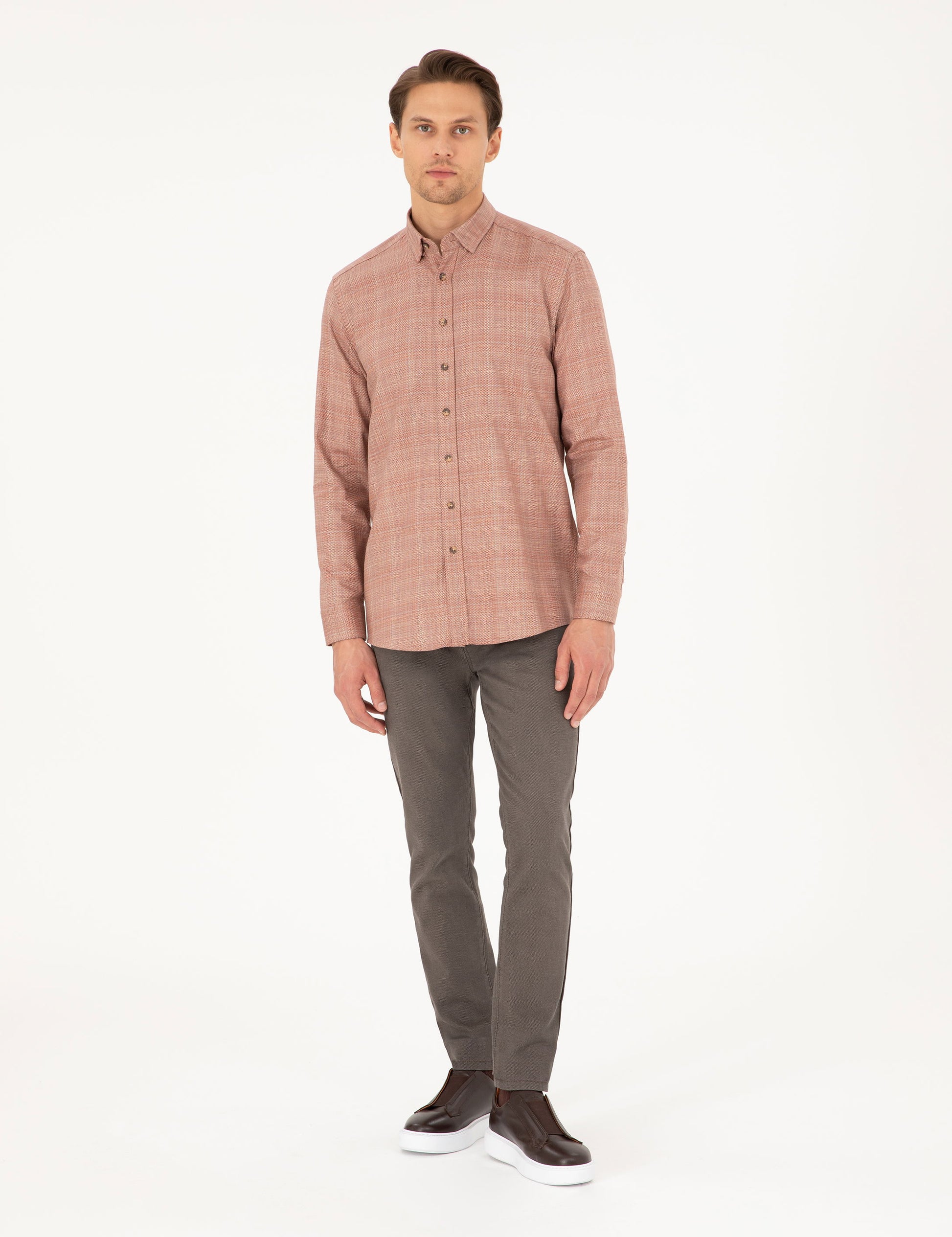 Orange Regular Fit Long Sleeve Shirt
