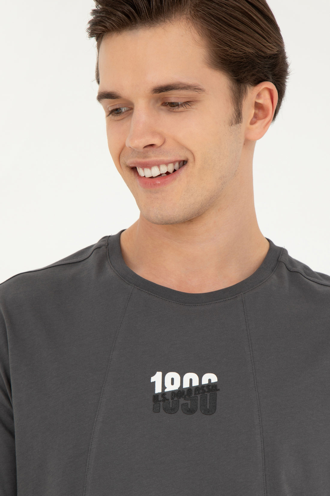 Men's Comfort Fit Crew Neck Anthracite T-Shirt