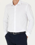 White Slim Fit Long Sleeve Shirt