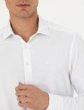 White Slim Fit Long Sleeve Shirt