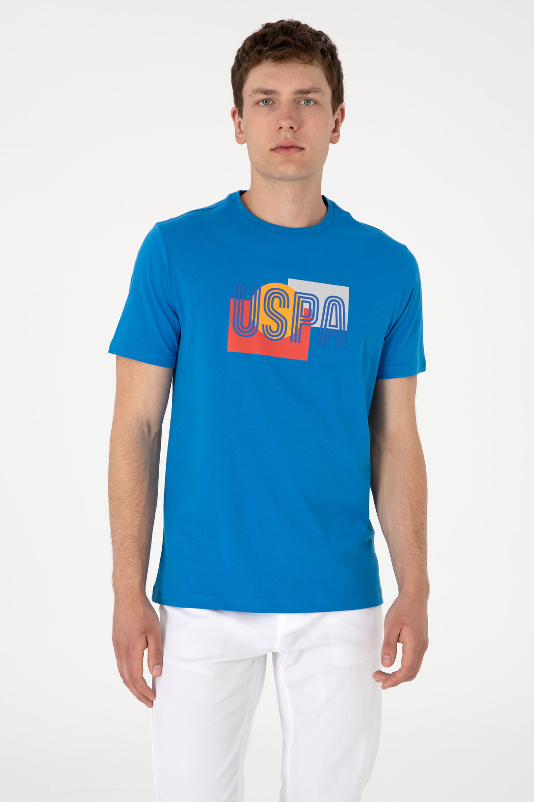 Men's Regular Fit Cobalt Crew Neck T-Shirt