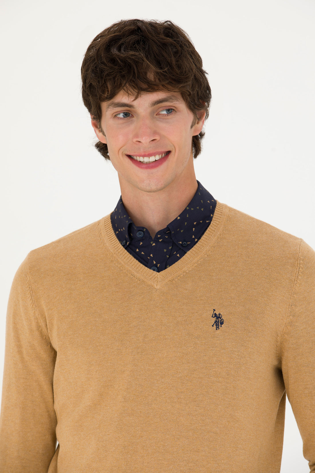 Men's Sand Melange Basic Sweater