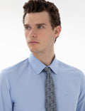 Blue Slim Fit Long Sleeve Classic Basic Shirt