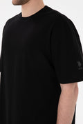 Men's Long Fit Crew Neck Black Basic T-Shirt