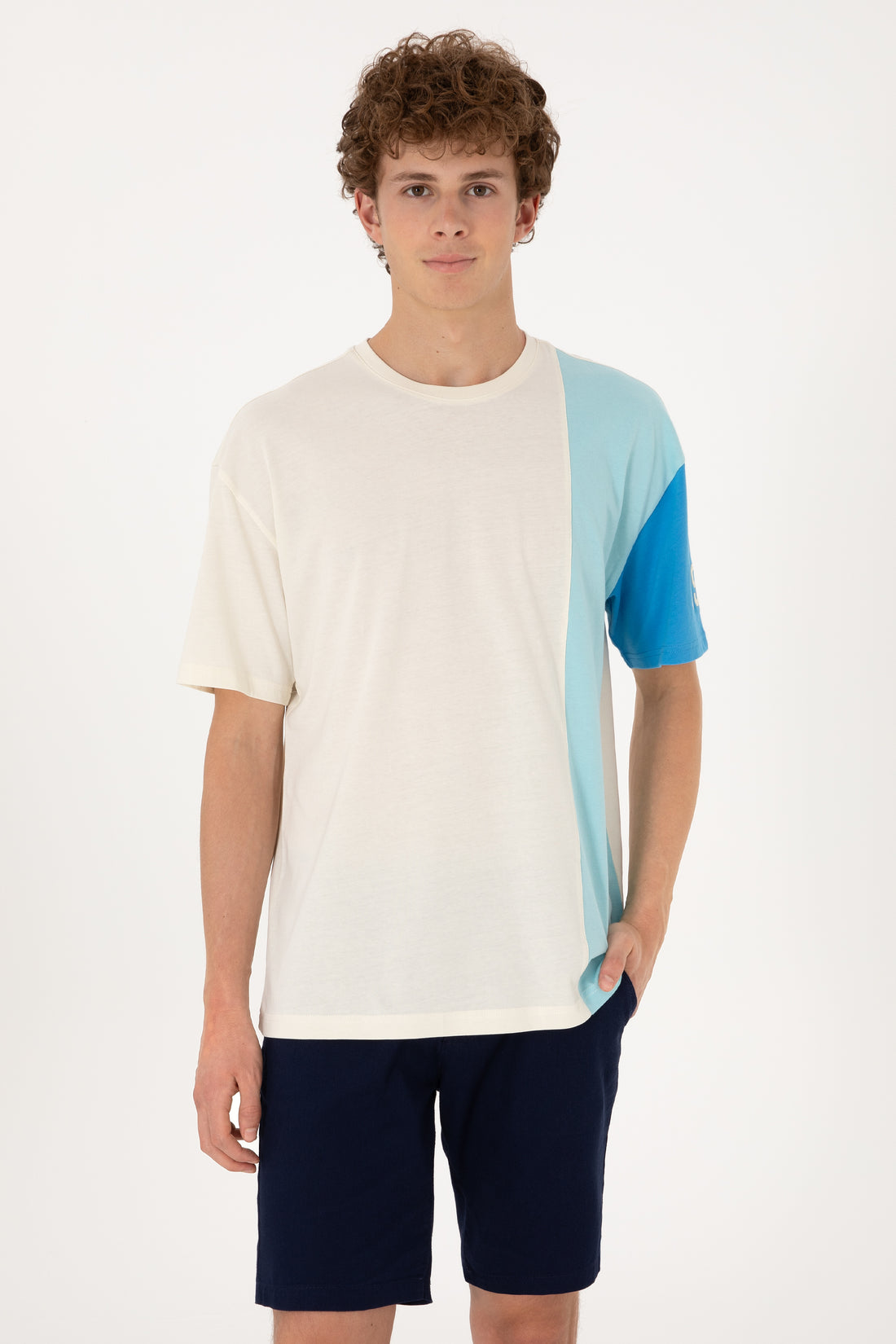 Men's Comfort Fit Crew Neck Ecru T-Shirt
