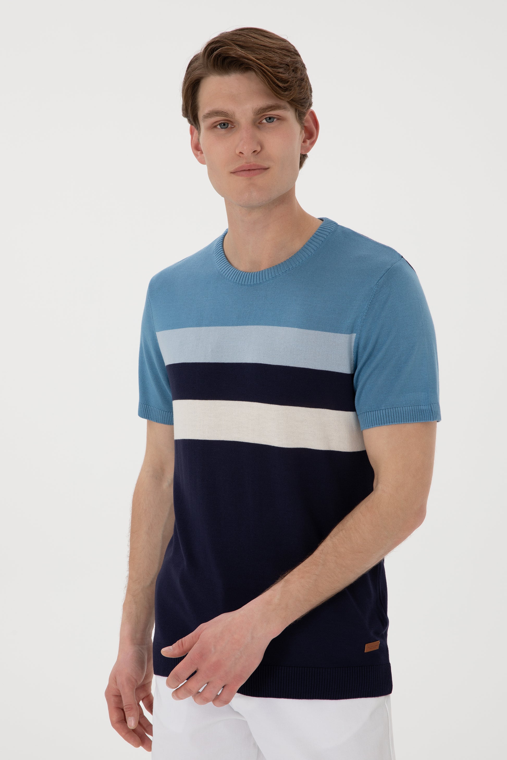 Men's Slim Fit Crew Neck Navy T-Shirt