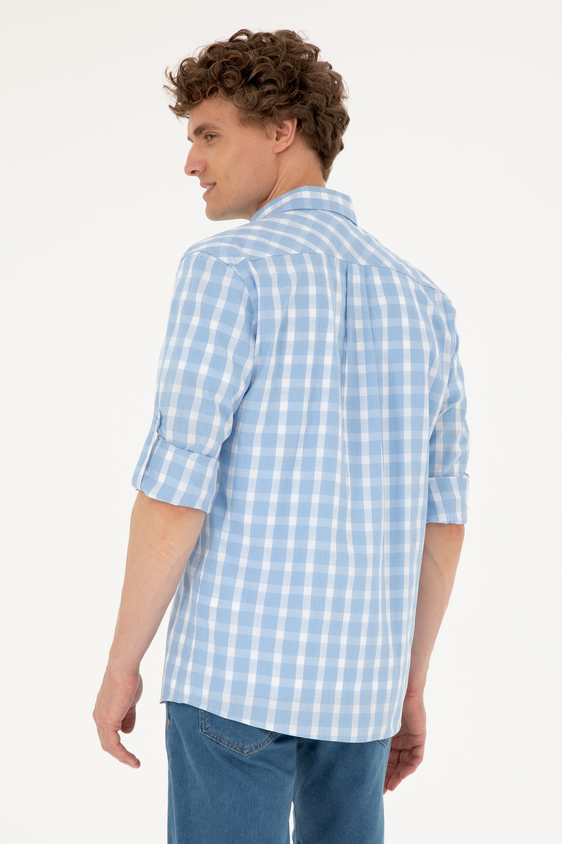 Men's Light Blue Long Sleeve Shirt