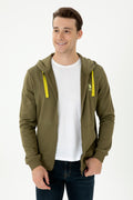 Men's Khaki Knitted Cardigan